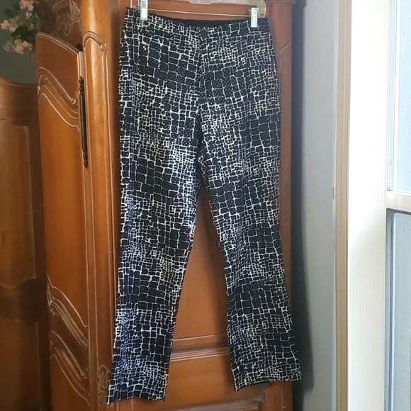 MESMERIZE WOMEN'S BLING SLACKS. BLACK/WHITE WITH SEQUINS. SIZE 12. - Picture 1 of 8